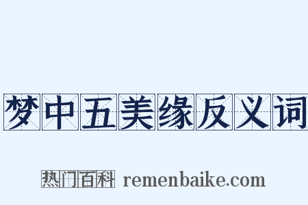 梦中五美缘反义词是什么意思的图片